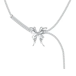 Ripple / Liquefied Butterfly Gemstone Chain Necklace