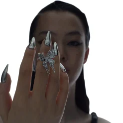 Ripple/ Liquefied Butterfly Knuckle Ring