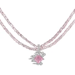 Ripple / Multi-color Rhombic zircon Necklace