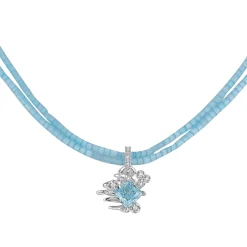 Ripple / Multi-color Rhombic zircon Necklace