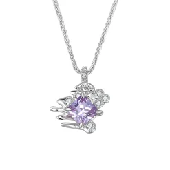 Ripple / Rhombic zircon Necklace