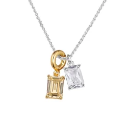 Ripple / Twain square zircons Necklace (small)