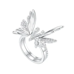 Ripple / V Butterfly Ring Set