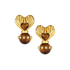 Tasty / Ball Pendant Heart Shell Earring