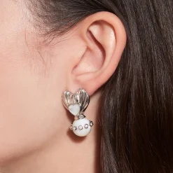 Tasty / Ball Pendant Heart Shell Earring