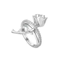 YVMIN X SHUSHUTONG / Floral Single Row Gemstone Rose Ring