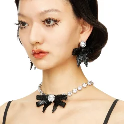 YVMIN X SHUSHUTONG / Gemstone Chain Braided Bow Necklace