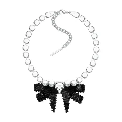 YVMIN X SHUSHUTONG / Gemstone Chain Braided Bow Necklace