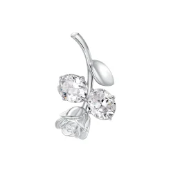 YVMIN X SHUSHUTONG / Inverted Gemstone Leaf Metal Rose Earring
