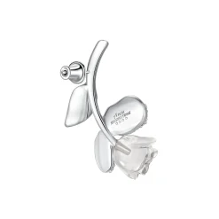 YVMIN X SHUSHUTONG / Inverted Gemstone Leaf Metal Rose Earring