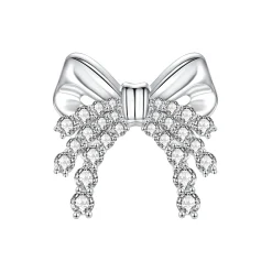 YVMIN X SHUSHUTONG / Layers Zircon Metal Bow Earrings