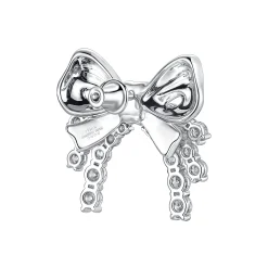 YVMIN X SHUSHUTONG / Layers Zircon Metal Bow Earrings