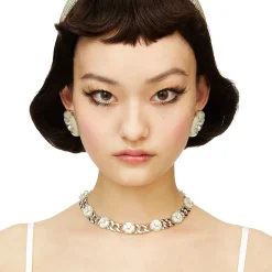YVMIN X SHUSHUTONG / Natural Gemstone Cross Flower Chain Necklace