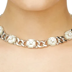 YVMIN X SHUSHUTONG / Natural Gemstone Cross Flower Chain Necklace