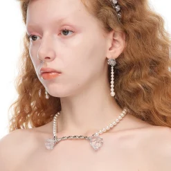 YVMIN X SHUSHUTONG / Pearl String Rose Earring