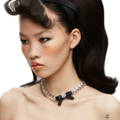 YVMIN X SHUSHUTONG / Rubber Bow Gemstone Necklace