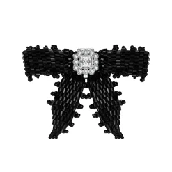 YVMIN X SHUSHUTONG / Square Gemstone Braided Bow Earring