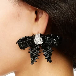 YVMIN X SHUSHUTONG / Square Gemstone Braided Bow Earring