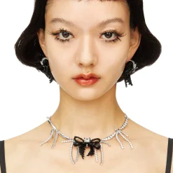 YVMIN X SHUSHUTONG / Tassels Chain Braided Bow Necklace