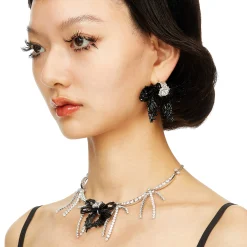 YVMIN X SHUSHUTONG / Tassels Chain Braided Bow Necklace