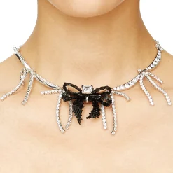 YVMIN X SHUSHUTONG / Tassels Chain Braided Bow Necklace