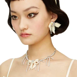 YVMIN X SHUSHUTONG / Tassels Chain Braided Bow Necklace