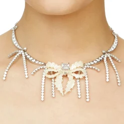YVMIN X SHUSHUTONG / Tassels Chain Braided Bow Necklace